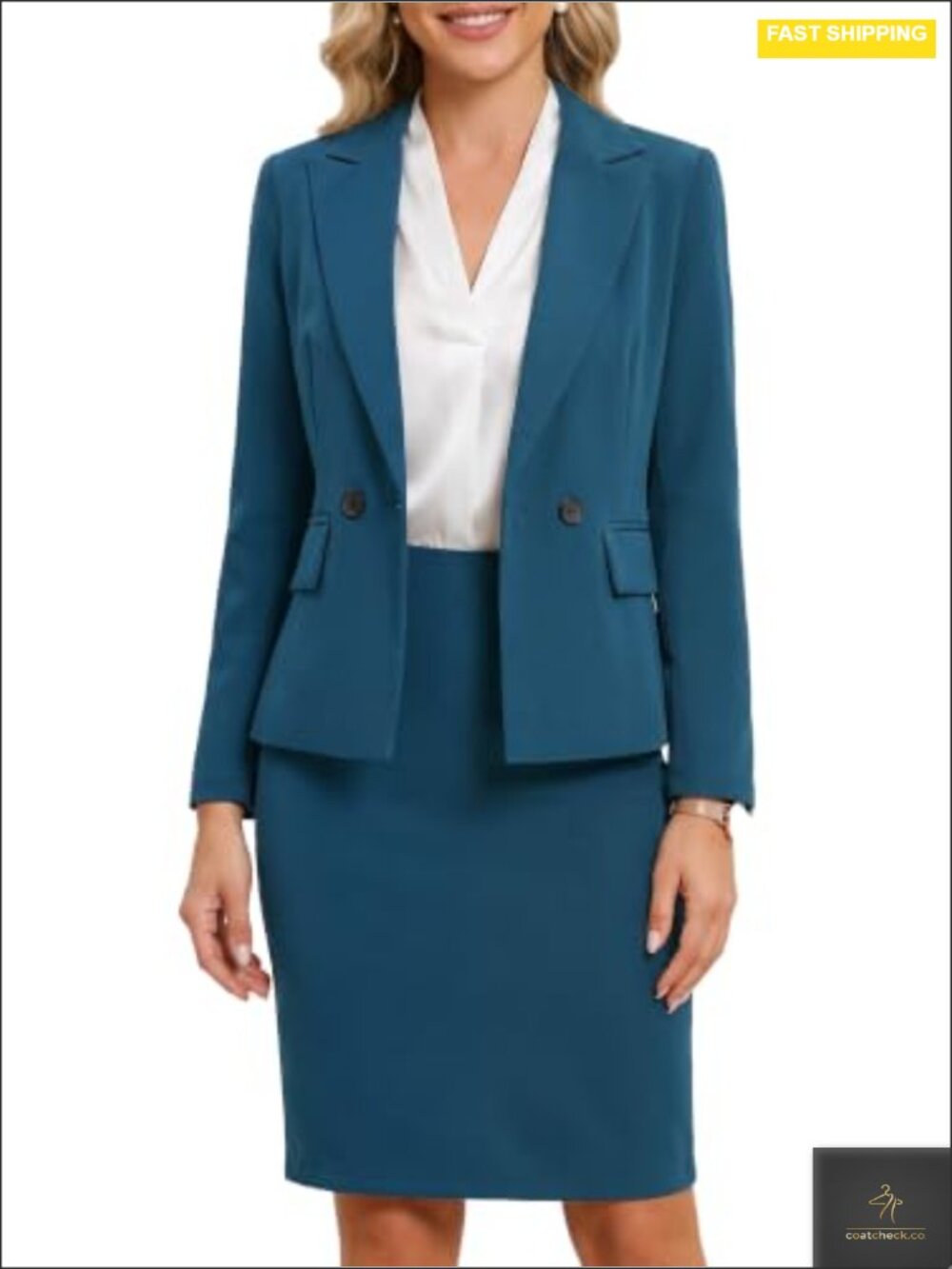 Women Business 2 Piece Suit Set Blazer Pencil Skirt Office Attire